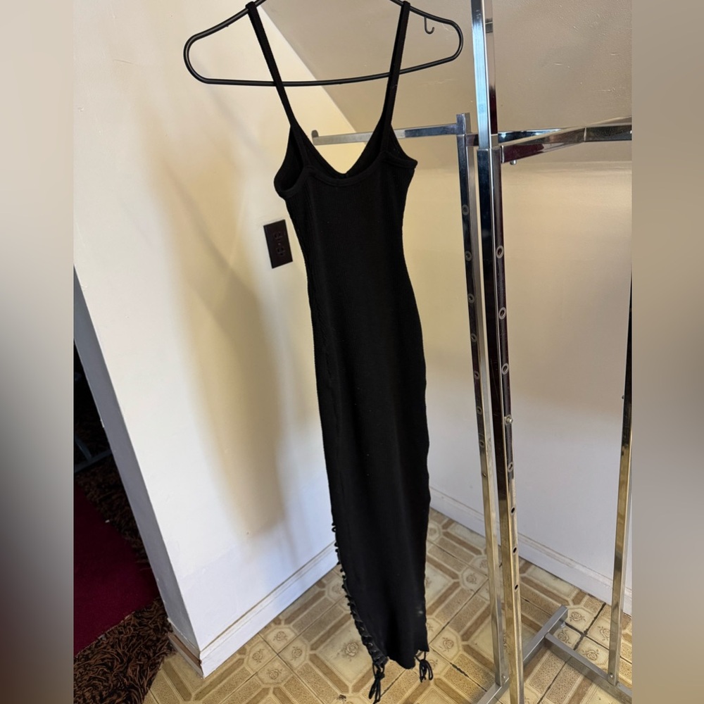 Sexy Black Dress Fashion Nova Cut Out Tie up Size Small High Stretch